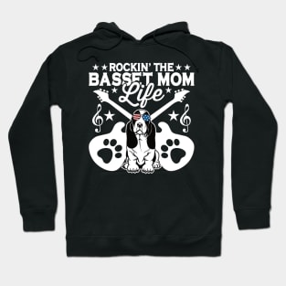 Rockin The Basset Hound Mom Life Dog Lover Guitar Hoodie